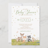 Groen Bruin Jongen Waterverf Bosdieren Kaart (Voorkant)