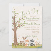 Groen Bruin Jongen Waterverf Bosdieren Kaart (Voorkant)