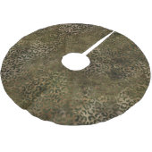 Groen Bruin Leopard Print Kerstboom Rok (Gekanteld)