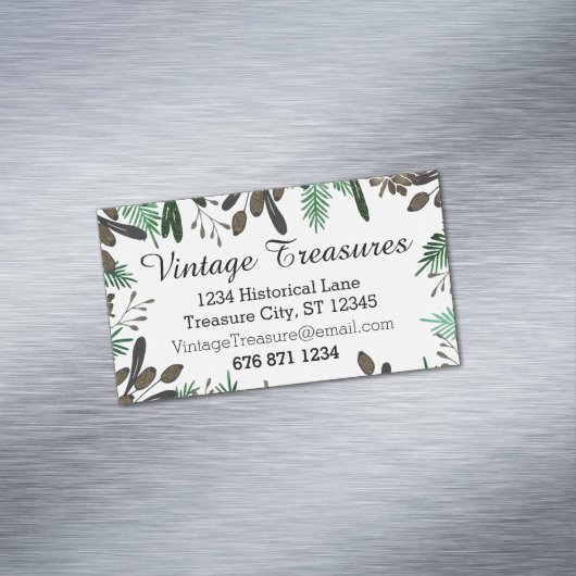 Groen bruin met een kleurcode en een beschermpatro visitekaartje magneet (Voorbeeld)