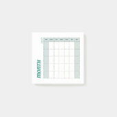 Groen & Bruin Minimalistische Maandplanner 2025 Post-it® Notes (Voorkant)