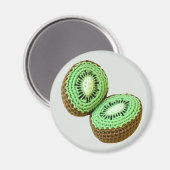 Groen Bruin Minimalistische Oma Fruit Haakkiwi Magneet (Voorkant / Achterkant)