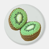 Groen Bruin Minimalistische Oma Fruit Haakkiwi Magneet (Voorkant)