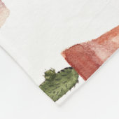 Groen Bruin Potted Cactus Patroon Fleece Deken (Hoek)