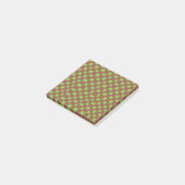 Groen Bruin Schaakbord Aardse Geruit Patroon Post-it® Notes (Schuin)