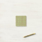 Groen Bruin Schaakbord Aardse Geruit Patroon Post-it® Notes (Op bureau)