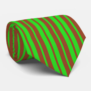 Groen Bruin Stijlvolle Strepen Patroon Ontwerp Stropdas