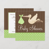 Groen bruin Stip Genderneutraal Baby shower Kaart (Voorkant / Achterkant)