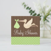 Groen bruin Stip Genderneutraal Baby shower Kaart (Staand voorkant)