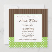 Groen bruin Stip Genderneutraal Baby shower Kaart (Achterkant)