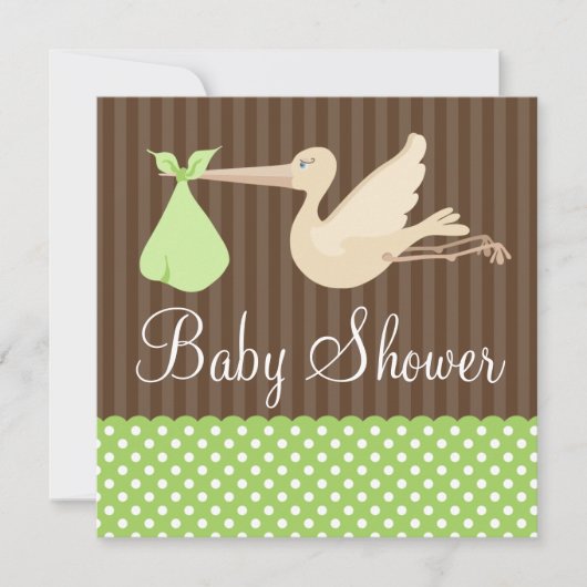 Groen bruin Stip Genderneutraal Baby shower Kaart (Voorkant)