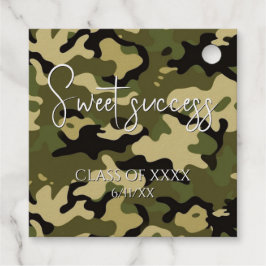 Groen, Bruin, Tan & Zwart Camouflage Sweet Succes Bedankjes Labels
