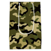 Groen, Bruin, Tan & Zwarte Camouflage Dank u Medium Cadeauzakje (Achterkant)