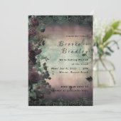 Groen & Bruin Vintage Rozen Bruiloft Kaart (Staand voorkant)