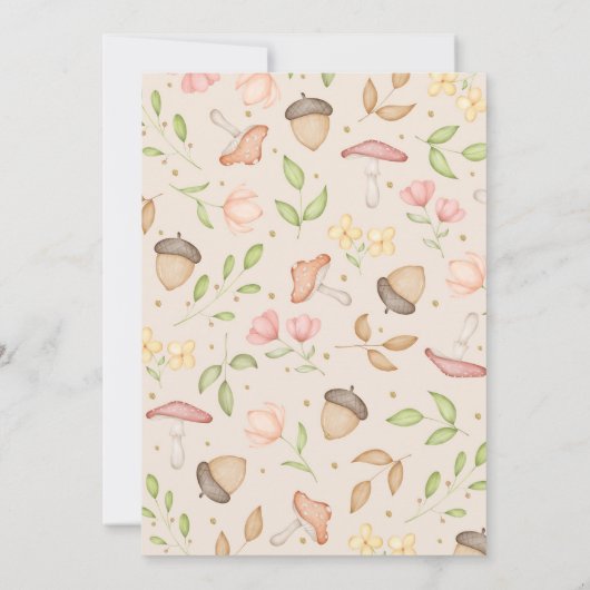 Groen Bruin Waterverf Woodland Animals Kaart (Achterkant)