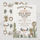 Groen Bruin Western Laarzen Scull Verjaardag Kaart (Voorkant / Achterkant)