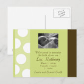 Groen Bruin Witte Stippen Briefkaart () (Voorkant / Achterkant)