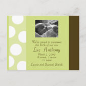 Groen Bruin Witte Stippen Briefkaart () (Voorkant)