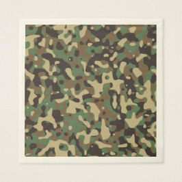 Groen Bruin Woodland Camouflage. Camo uw Servet