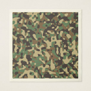 Groen Bruin Woodland Camouflage. Camo uw Servet