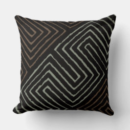 Groen bruin zwart-Afrikaans Maze Mud Cloth Tribal Kussen