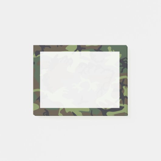 Groen, Bruin, Zwart Camo Camouflage Post-it® Notes (Voorkant)