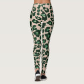 Groen Bruin Zwart Luipaard Dierenprint Leggings (Achterkant)