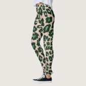 Groen Bruin Zwart Luipaard Dierenprint Leggings (Links)