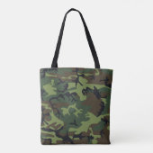Groen, Bruin, Zwarte Camo Camouflage Tote Bag (Achterkant)