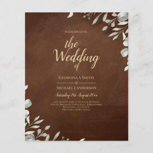 Groen Bruine Bruiloft Herfst Winter (Voorkant)