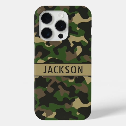 Groen Bruine Camouflage Gepersonaliseerd Case-Mate iPhone Case (Achterkant)