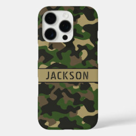 Groen Bruine Camouflage Gepersonaliseerd iPhone 16 Pro Hoesje