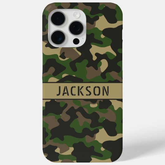 Groen Bruine Camouflage Gepersonaliseerd Case-Mate iPhone Case (Achterkant)