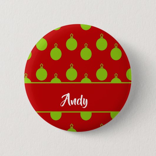 Groen bruisend silhouet op rood ronde button 5,7 cm (Voorkant)
