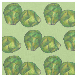 Groen Brussels Sprouts Vegetarian Vegetable Foodie Stof