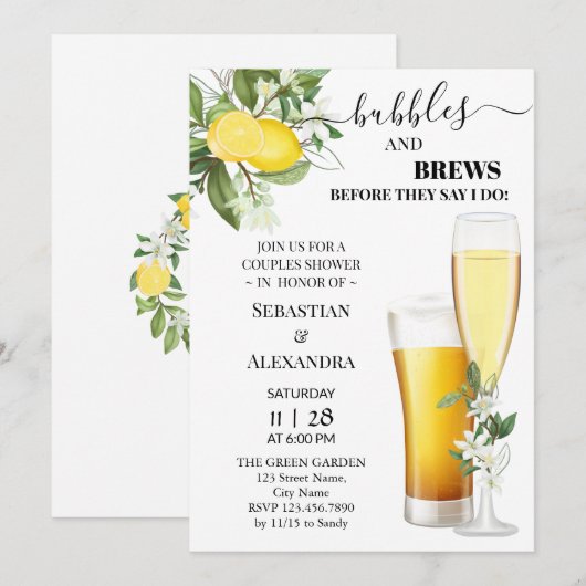 Groen bubbels en brouwt koppels douche kaart (Voorkant / Achterkant)