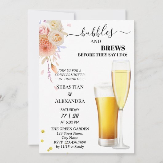 Groen bubbels en brouwt koppels douche kaart (Voorkant)