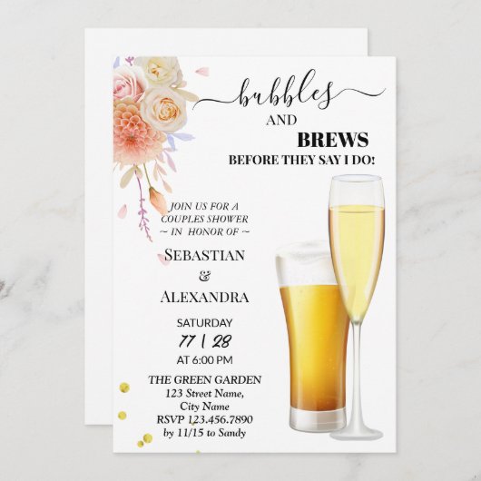 Groen bubbels en brouwt koppels douche kaart (Voorkant / Achterkant)