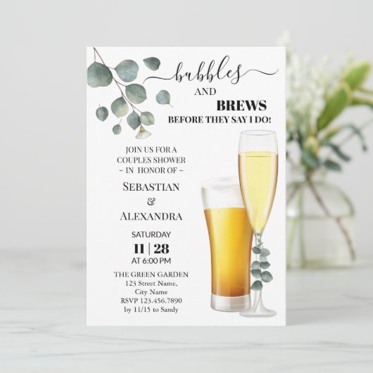 Groen bubbels en brouwt koppels douche kaart (Staand voorkant)