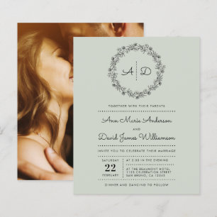 Groen Budget Land Floral Wreath Wedding Foto