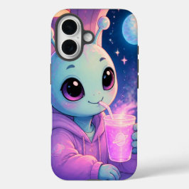 Groen buitenaards meisje is hier om te beschermen iPhone 16 hoesje