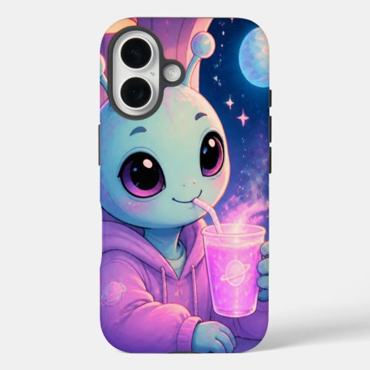 Groen buitenaards meisje is hier om te beschermen Case-Mate iPhone case (Achterkant)