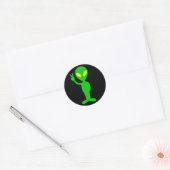 groen buitenaards vredesbord ronde sticker (Envelop)