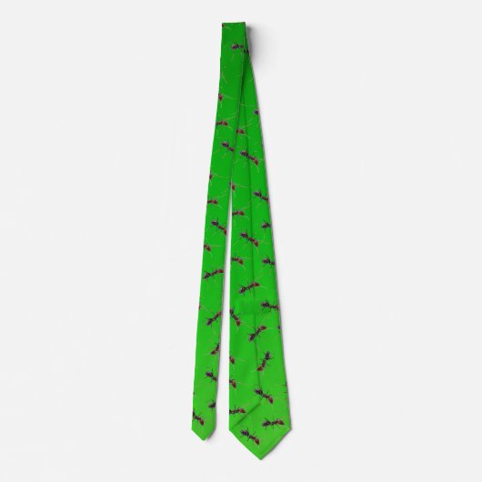 Groen Bull Ants Pattern Stropdas (Achterkant)