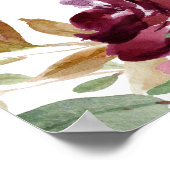 Groen Burgundy Floral Rehearsal - Welkom Poster (Hoek)