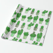 Groen Cactus Cadeaupapier (Uitgerold)