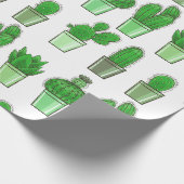 Groen Cactus Cadeaupapier (Hoek)