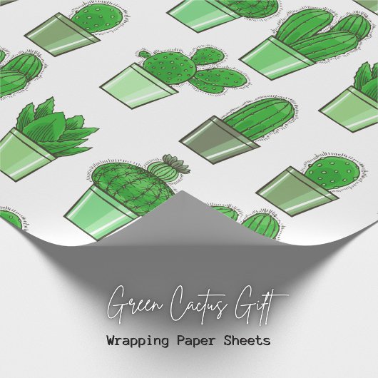 Groen Cactus Gift Wrapping Paper Cadeaupapier