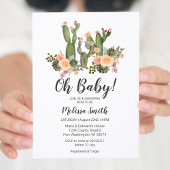 Groen Cactus jongen baby shower uitnodiging