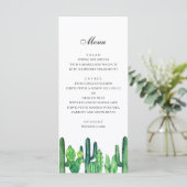 Groen cactus trouwmenu. Cacti dinermenu Menu (Staand voorkant)